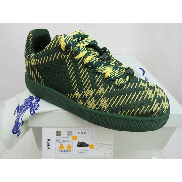 $ 1K NIB BURBERRY BOX GREEN CHECK CANVAS LOGO PLATFORM SNEAKERS 9.5 US 42.5 IT - Picture 12 of 12